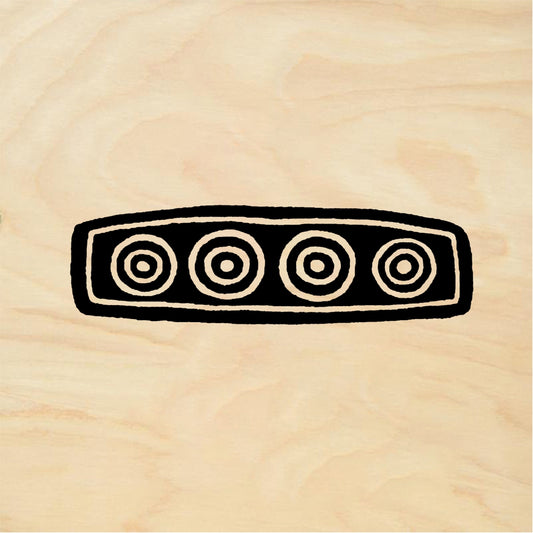 StampaFe Four bullseyes Border - Rubber Stamp 2.5 x 0.75