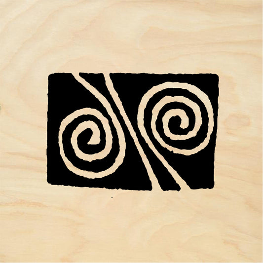 StampaFe Two-curl border - Rubber Stamp 1.5 x 0.75
