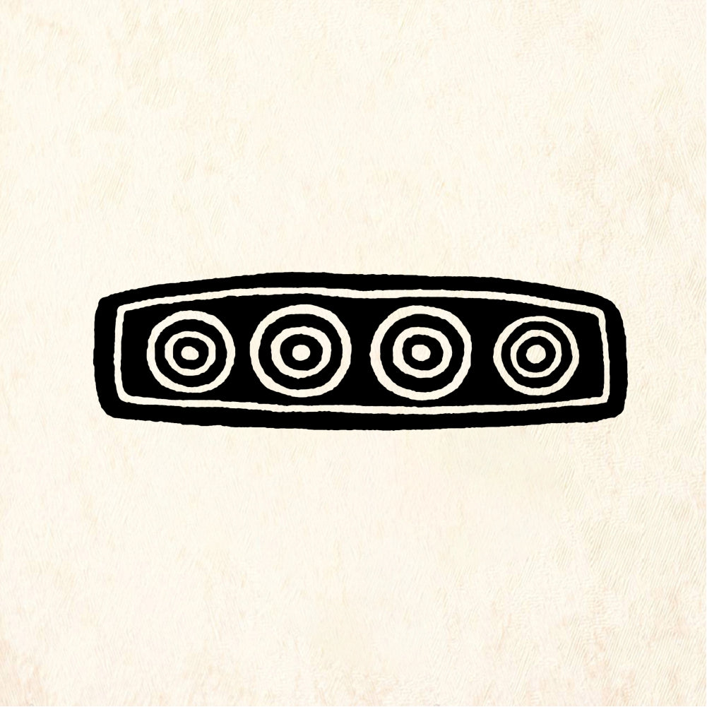 StampaFe Four bullseyes Border - Rubber Stamp 2.5 x 0.75