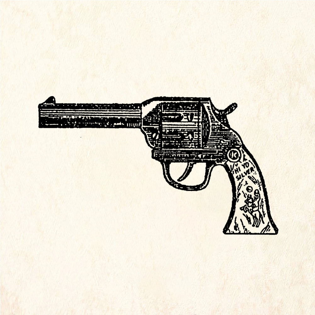 StampaFe Gun, Hi Yo Silver - Rubber Stamp 1.75 x 0.75
