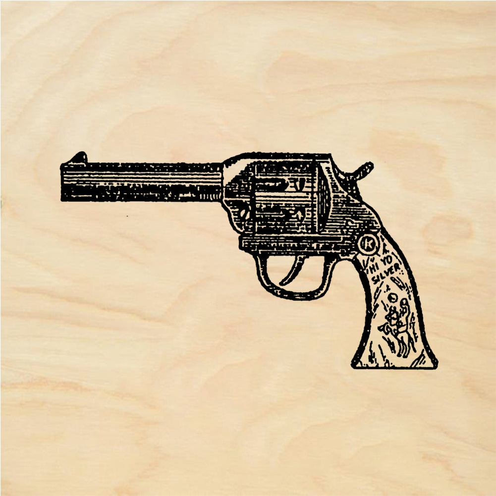 StampaFe Gun, Hi Yo Silver - Rubber Stamp 1.75 x 0.75