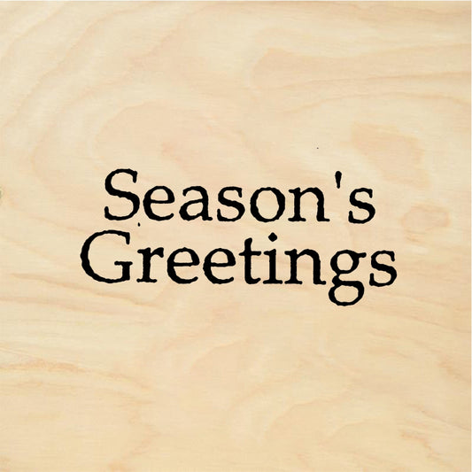 StampaFe Season's Greetings, plain tiny Greetings - Rubber Stamp 1.5 x 0.5