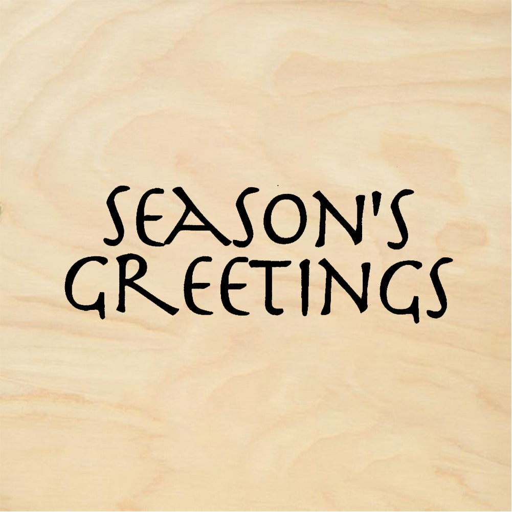 StampaFe SEASON'S GREETINGS, perseus lg. Greetings Lg - Rubber Stamp 4 x 1.5