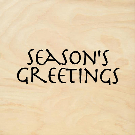 StampaFe SEASON'S GREETINGS, perseus lg. Greetings Lg - Rubber Stamp 4 x 1.5