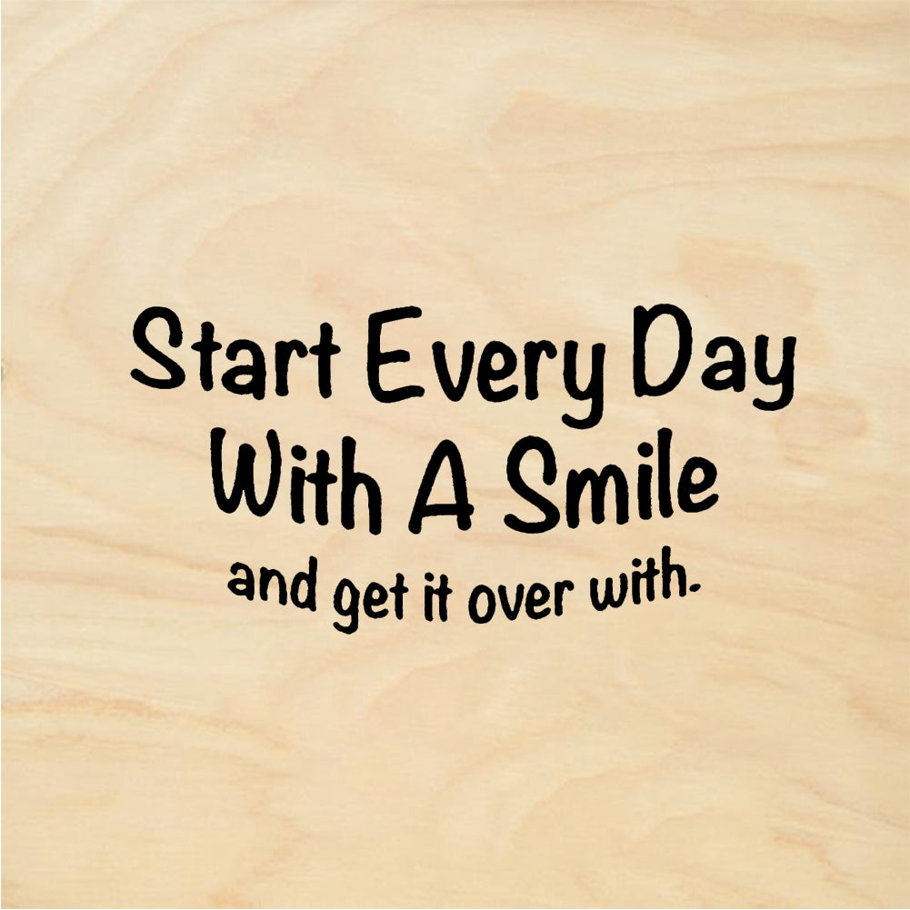 StampaFe Start Every Day With A Smile Start Day Smile - Rubber Stamp 2.25 x 1
