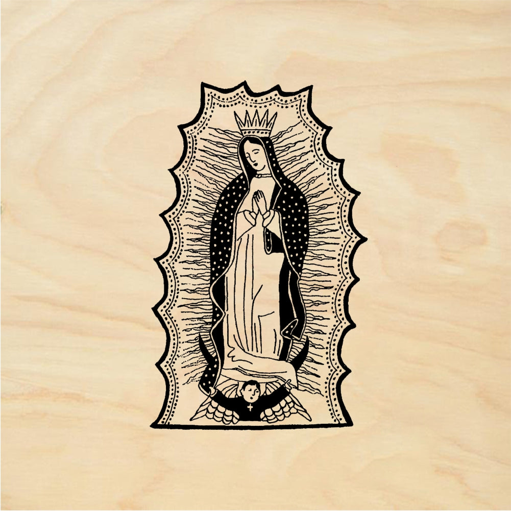 StampaFe Folk Art Guadalupe, sm. - Rubber Stamp 1 x 1.5