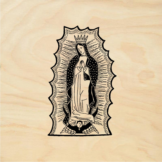 StampaFe Folk Art Guadalupe, sm. - Rubber Stamp 1 x 1.5