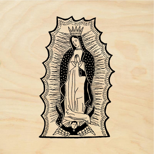 StampaFe Folk Art Guadalupe, med. - Rubber Stamp 1.75 x 2.75