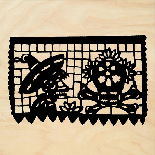 StampaFe Papel Picado, Sombrero - Rubber Stamp 2.25 x 1.5