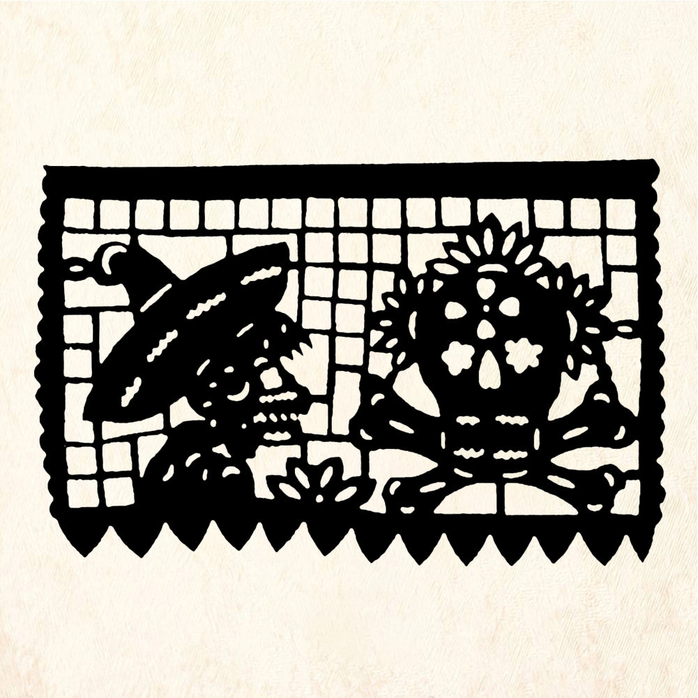 StampaFe Papel Picado, Sombrero - Rubber Stamp 2.25 x 1.5
