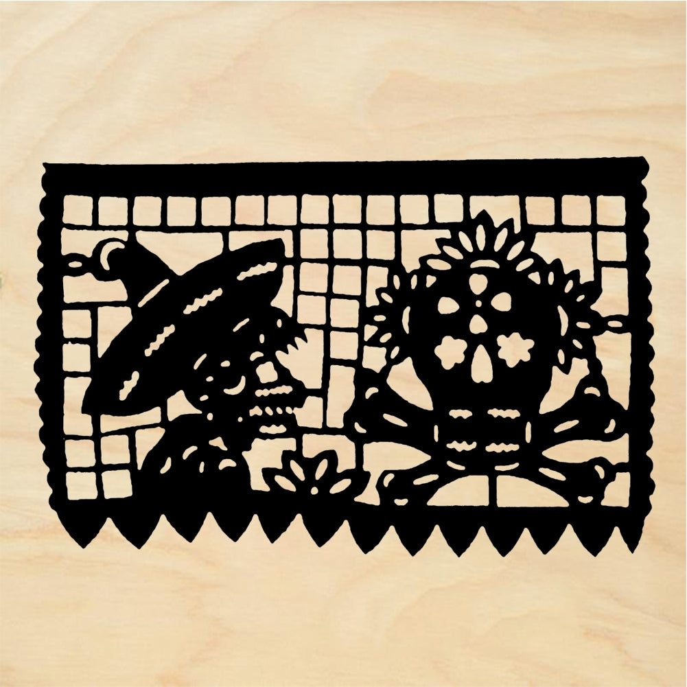 StampaFe Papel Picado, Sombrero - Rubber Stamp 2.5 x 1.75