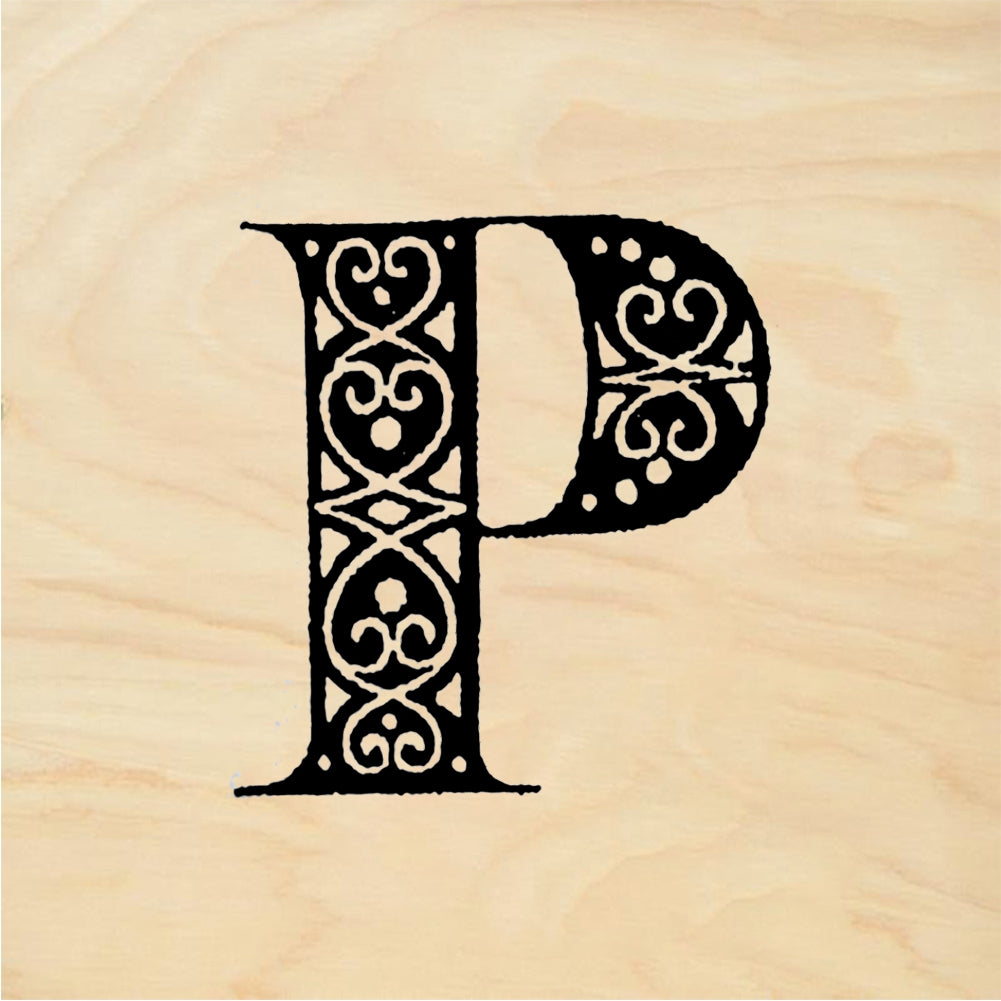 StampaFe Hearts Letter P - Rubber Stamp 0.75 x 0.75