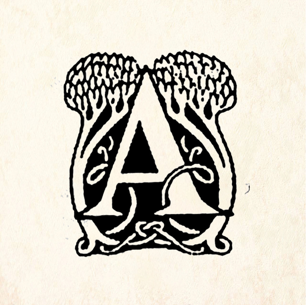 StampaFe Broccoli Letter A - Rubber Stamp 0.75 x 1