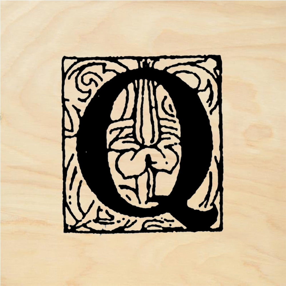 StampaFe Letter Q - Rubber Stamp 0.5 x 0.75