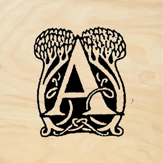 StampaFe Broccoli Letter A - Rubber Stamp 0.75 x 1