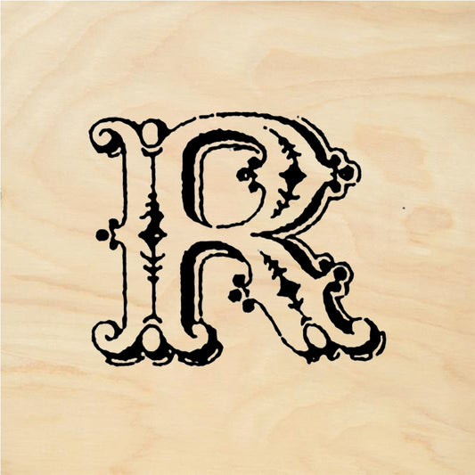 StampaFe Curly Letter R - Rubber Stamp 1 x 0.75