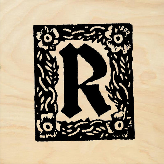 StampaFe Rectangle Letter R - Rubber Stamp 1 x 0.75