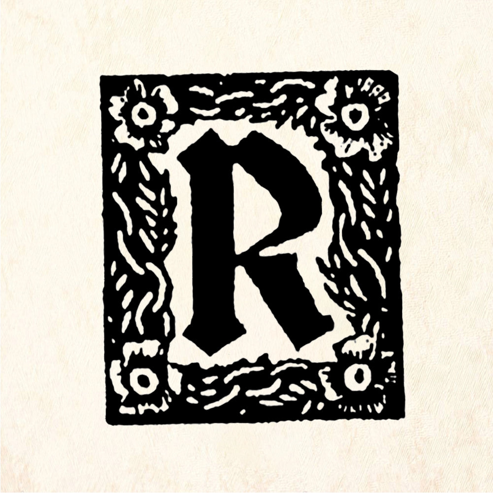 StampaFe Rectangle Letter R - Rubber Stamp 1 x 0.75