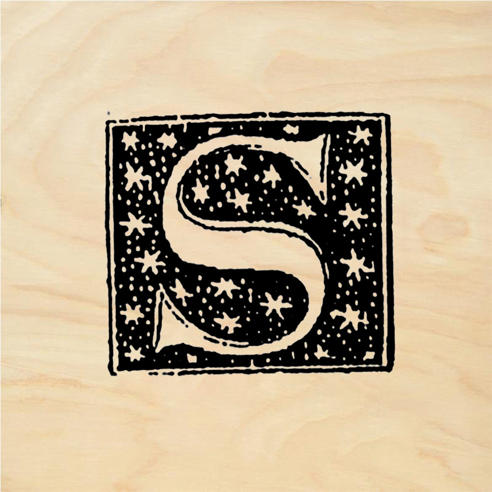 StampaFe Square Letter S - Rubber Stamp 1 x 0.75