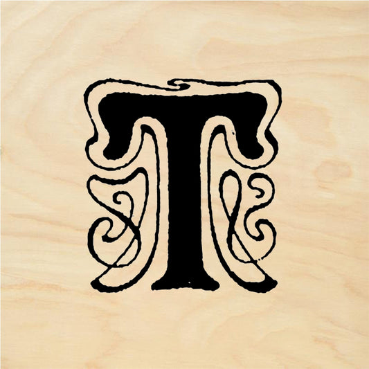 StampaFe Bold Letter T - Rubber Stamp 0.5 x 0.75