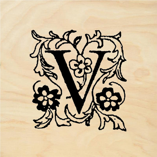 StampaFe Letter V - Rubber Stamp 1 x 1