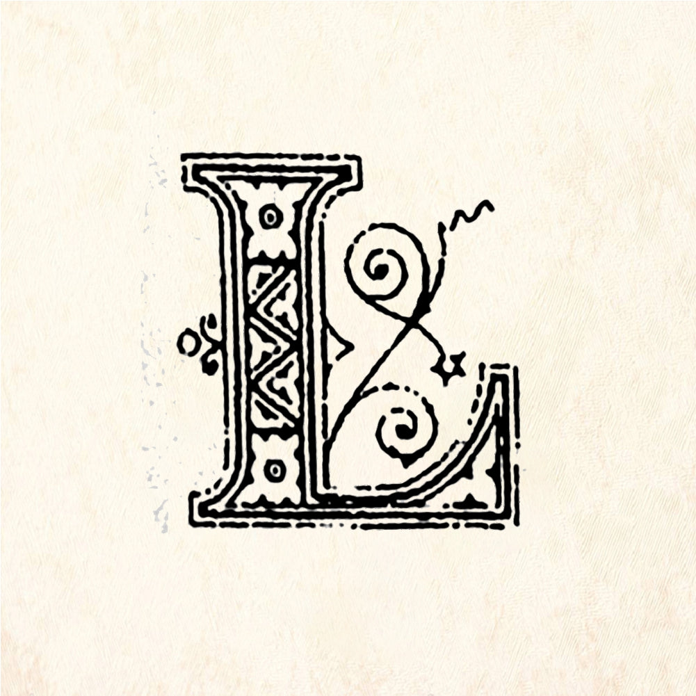 StampaFe Fancy Letter L - Rubber Stamp 0.5 x 0.5
