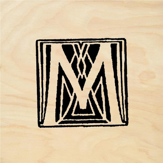 StampaFe Square Letter M - Rubber Stamp 1 x 1