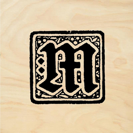 StampaFe German Letter M - Rubber Stamp 1 x 1