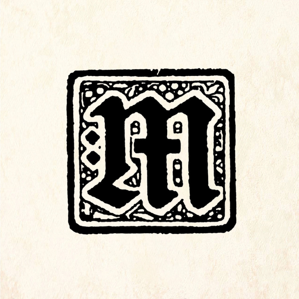 StampaFe German Letter M - Rubber Stamp 1 x 1