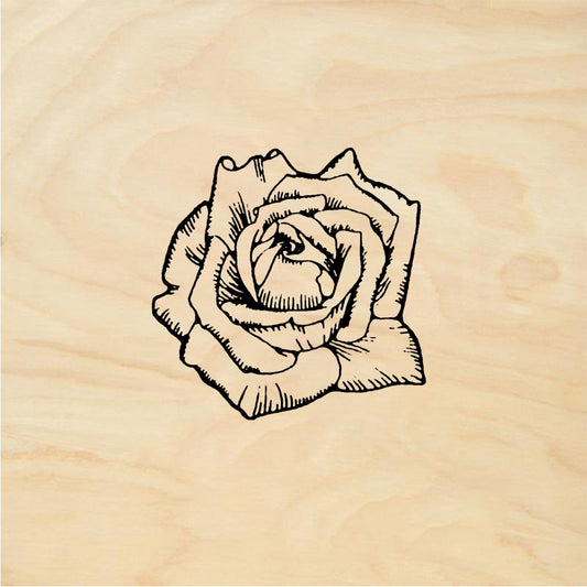 StampaFe Single rose Flower - Rubber Stamp 1 x 0.75