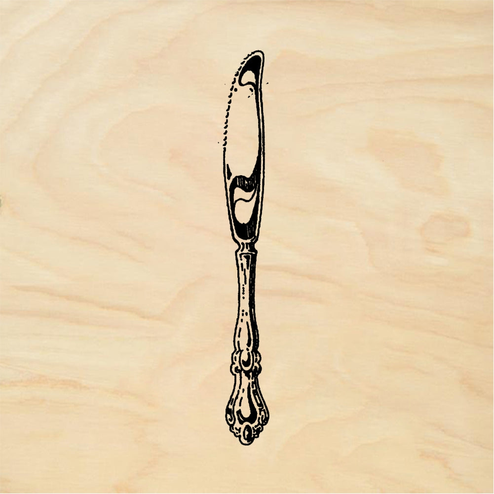 StampaFe Knife, sm. Small Dinner Knife - Rubber Stamp 1 x 0.5
