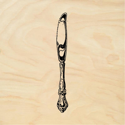 StampaFe Knife, sm. Small Dinner Knife - Rubber Stamp 1 x 0.5