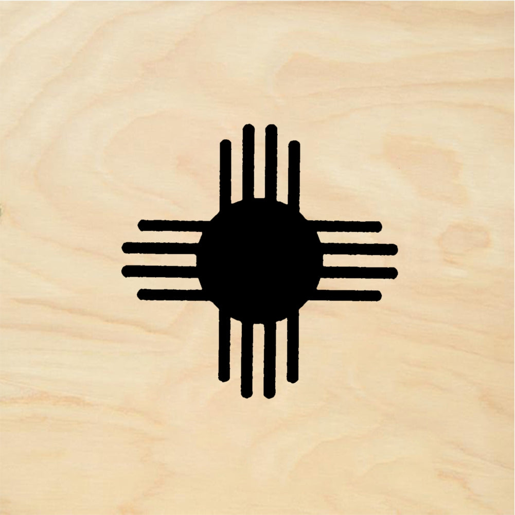 StampaFe Zia Sun Symbol Solid Rubber Art Stamp