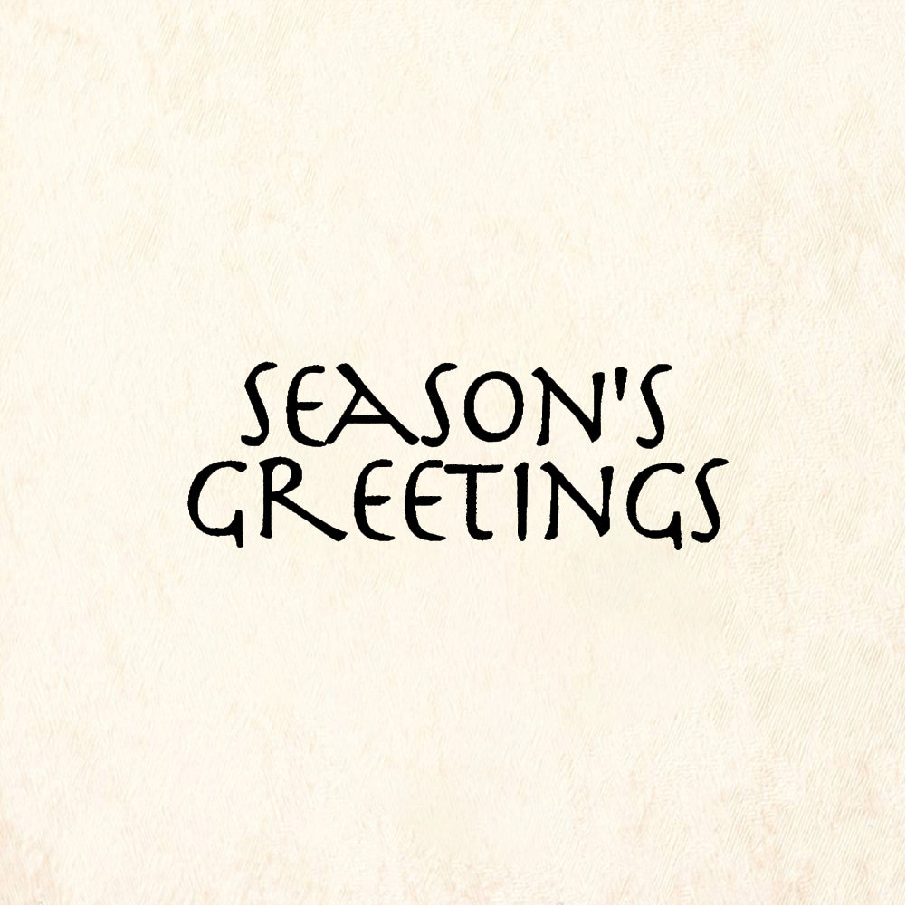 StampaFe Seasons Greetings, med Greetings Med - Rubber Stamp 2.25 x 0.75