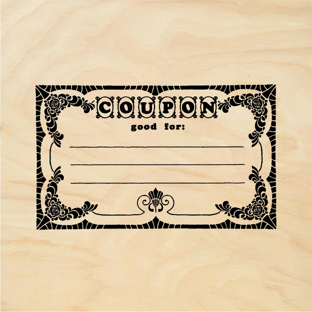 StampaFe Coupon, good for Blank Coupon - Rubber Stamp 3 x 1.25