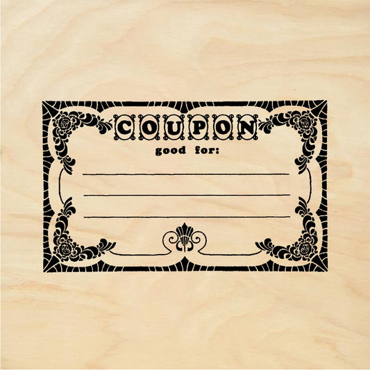 StampaFe Coupon, good for Blank Coupon - Rubber Stamp 3 x 1.25