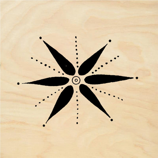 StampaFe Pueblo flower, lg. Pueblo Flower - Rubber Stamp 1.75 x 1.5