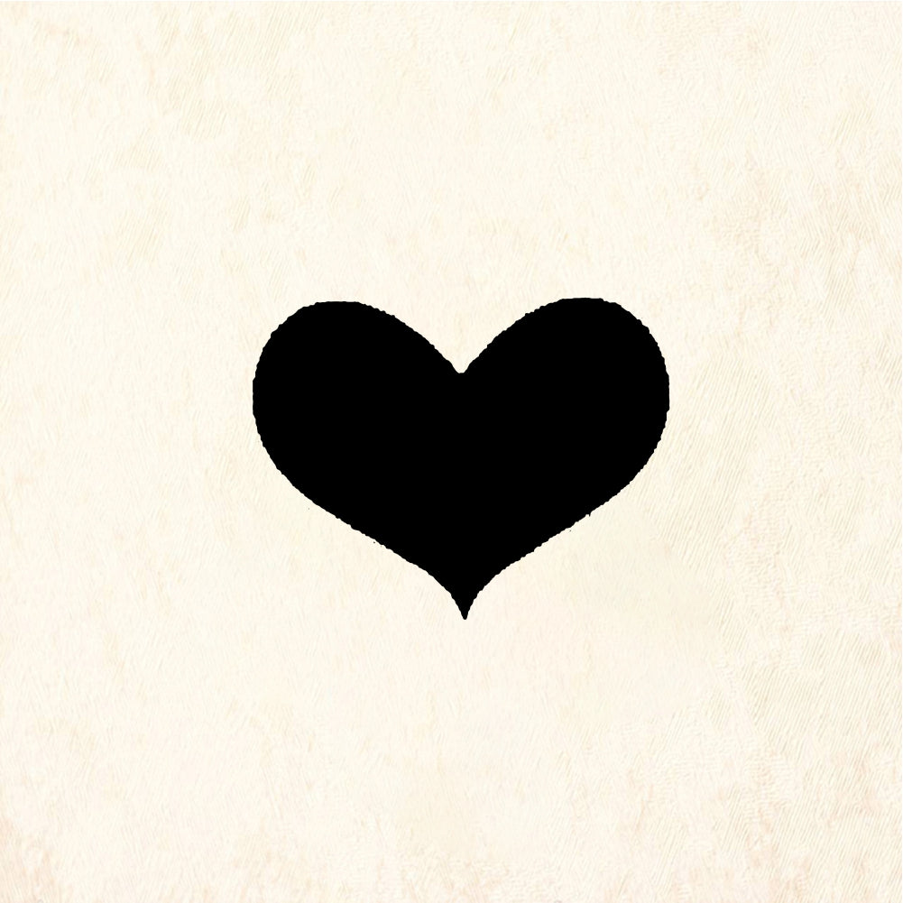 StampaFe Solid heart, sm. Small Solid Heart - Rubber Stamp 0.5 x 0.75