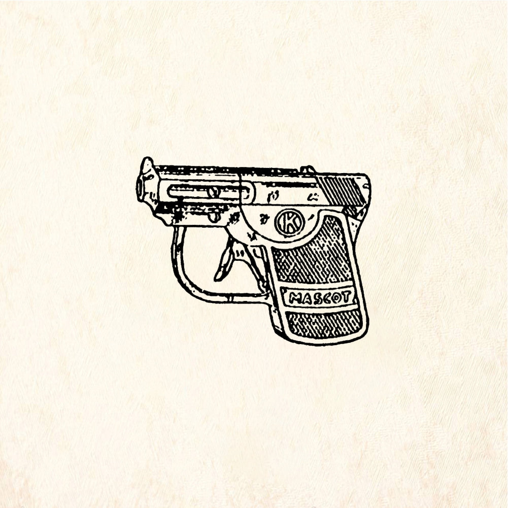 StampaFe Gun, Mascot - Rubber Stamp 1.5 x 0.5