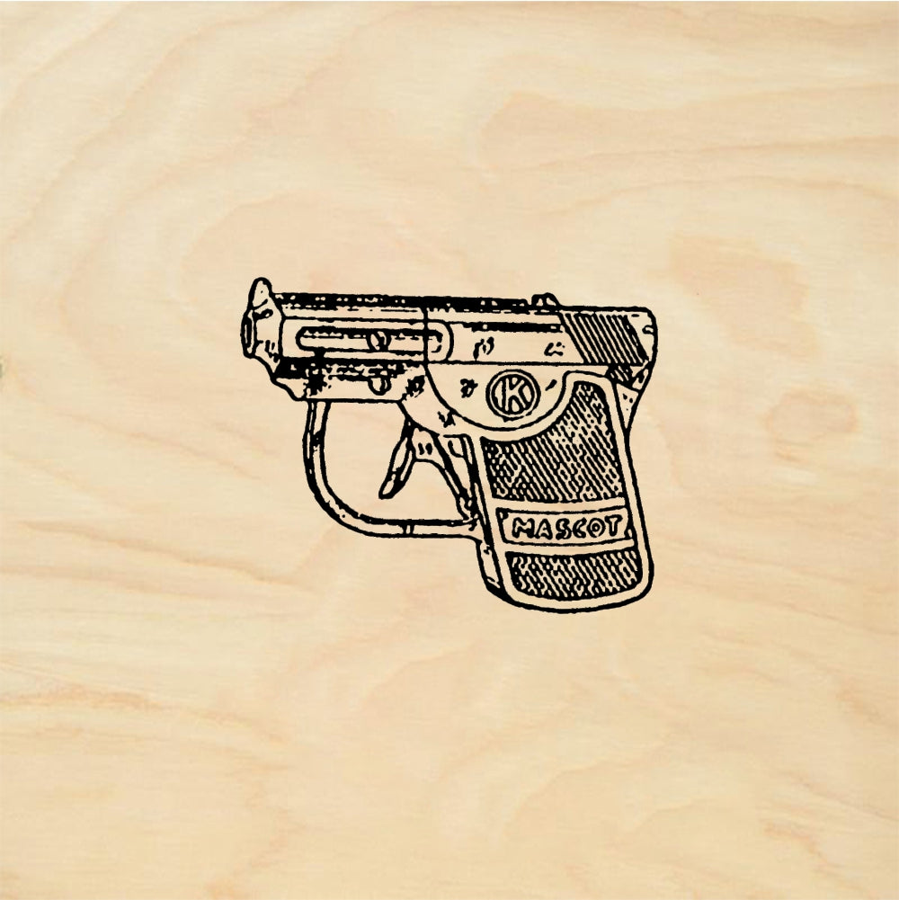 StampaFe Gun, Mascot - Rubber Stamp 1.5 x 0.5