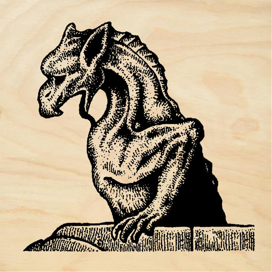 StampaFe Dragon Gargoyle Statue - Rubber Stamp 0.5 x 1.75