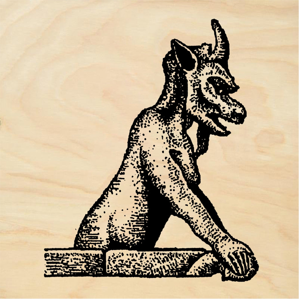 StampaFe Horned Gargoyle Statue - Rubber Stamp 1.25 x 1