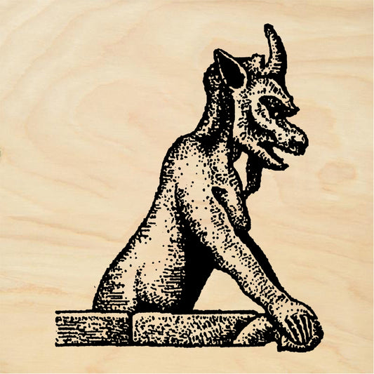 StampaFe Horned Gargoyle Statue - Rubber Stamp 1.25 x 1