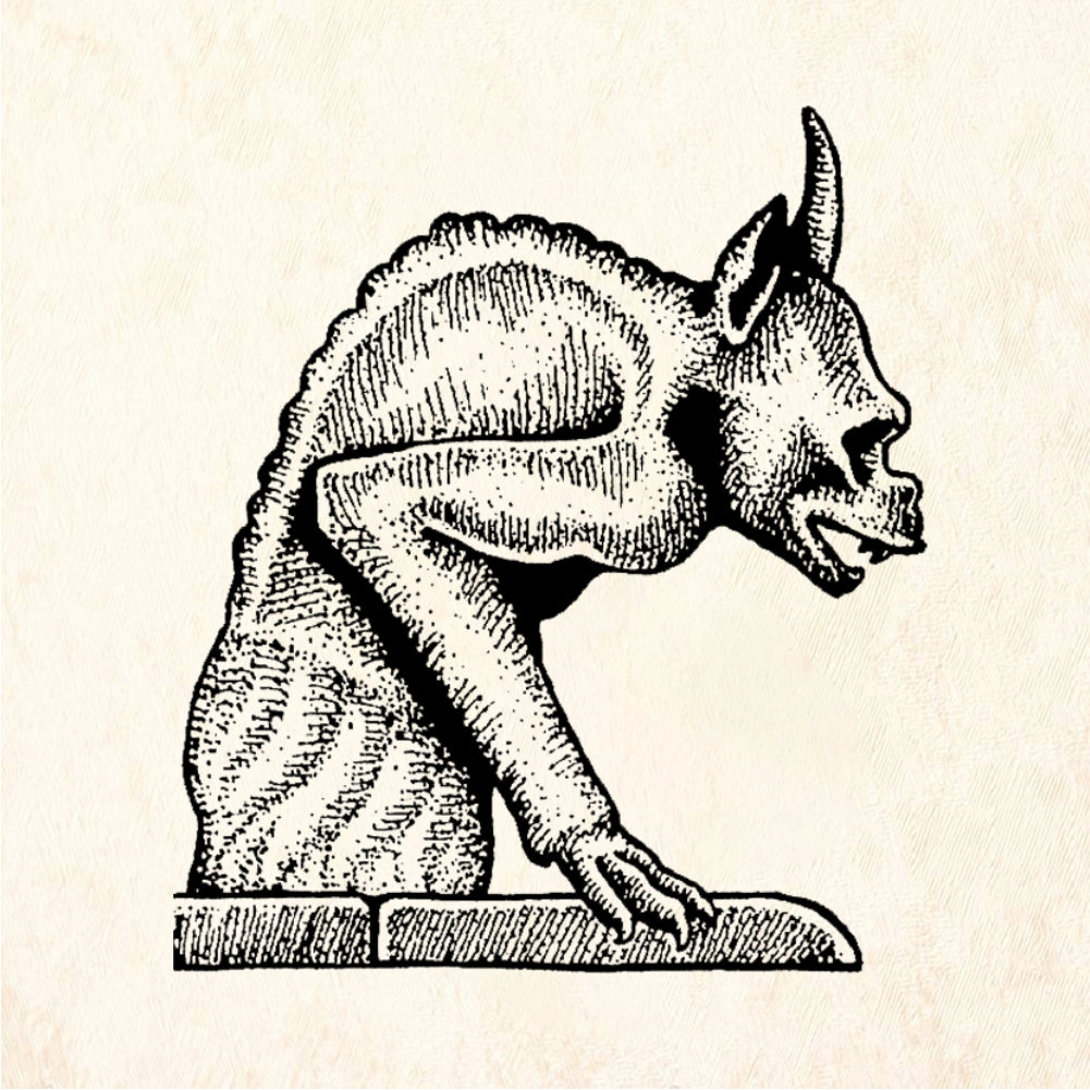 StampaFe Large Hunchback Gargoyle Rubber Stamp 1.75 x 2