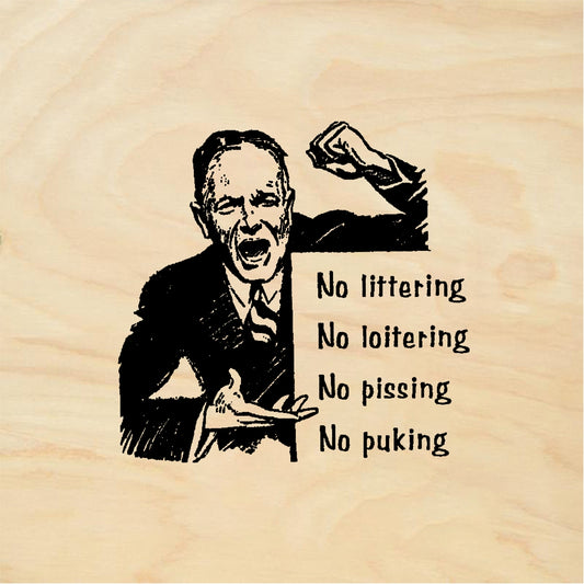 StampaFe No littering, no loitering No List Rules - Rubber Stamp 1.25 x 1.25