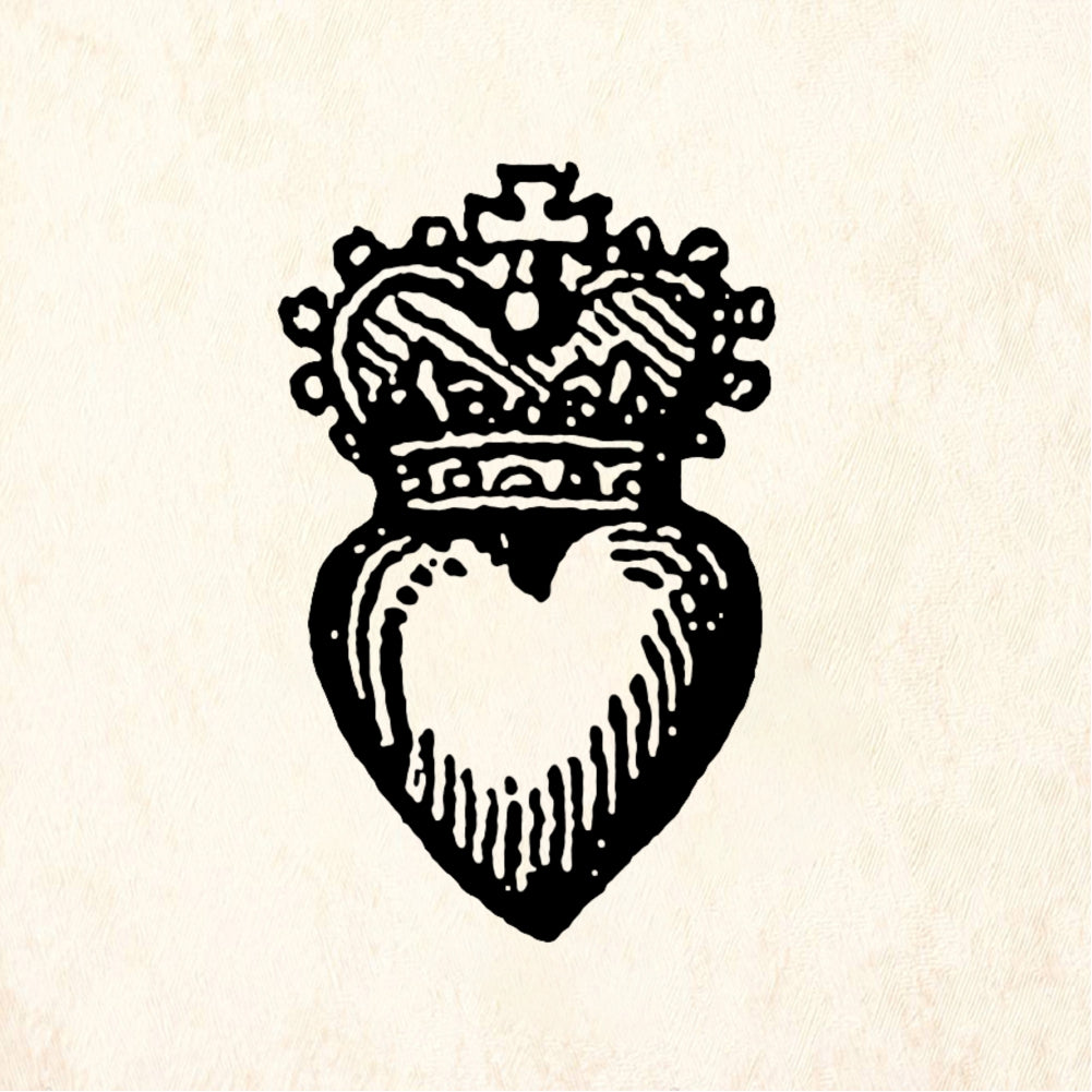 StampaFe Teeny Sacred Heart Small - Rubber Stamp 0.75 x 0.75