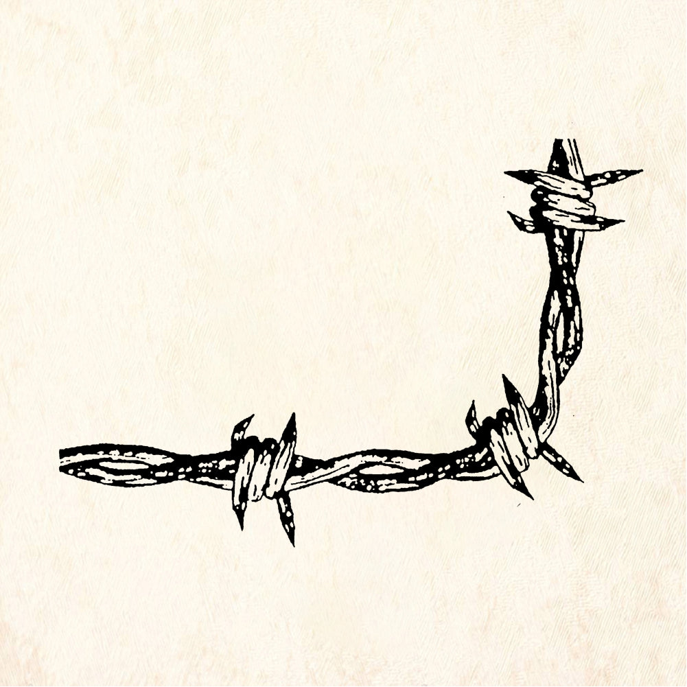 StampaFe Large Bent Barbed Wire Corner Rubber Art Stamp