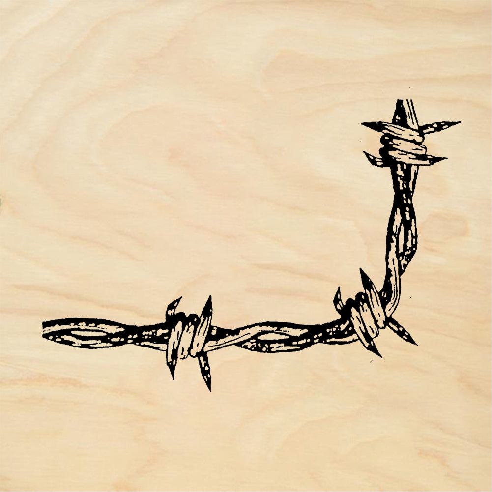 StampaFe Large Bent Barbed Wire Corner Rubber Art Stamp