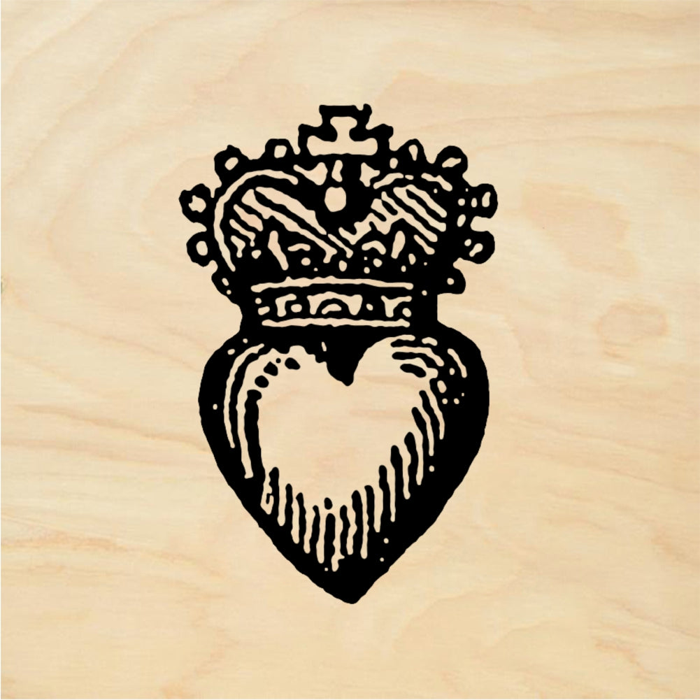 StampaFe Teeny Sacred Heart Small - Rubber Stamp 0.75 x 0.75