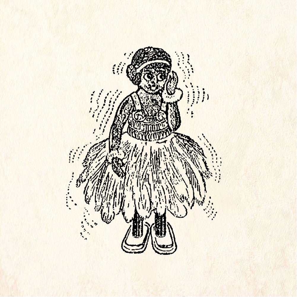 StampaFe Negro dancing Figure - Rubber Stamp 1.5 x 1.75